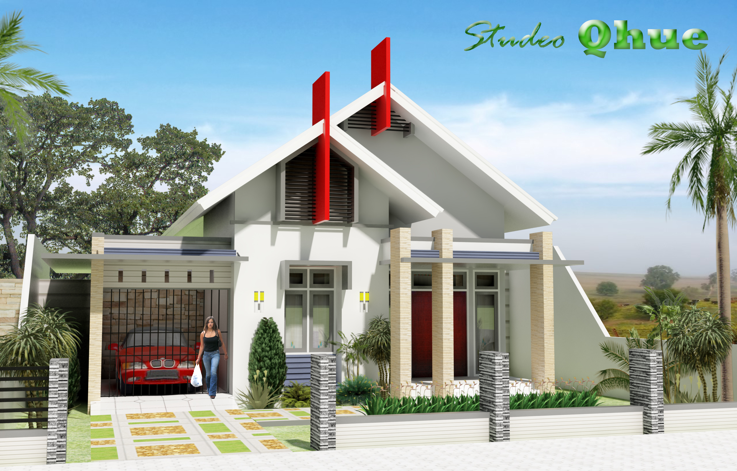 Desain Rumah Modern Tropis | Studeo Qhue